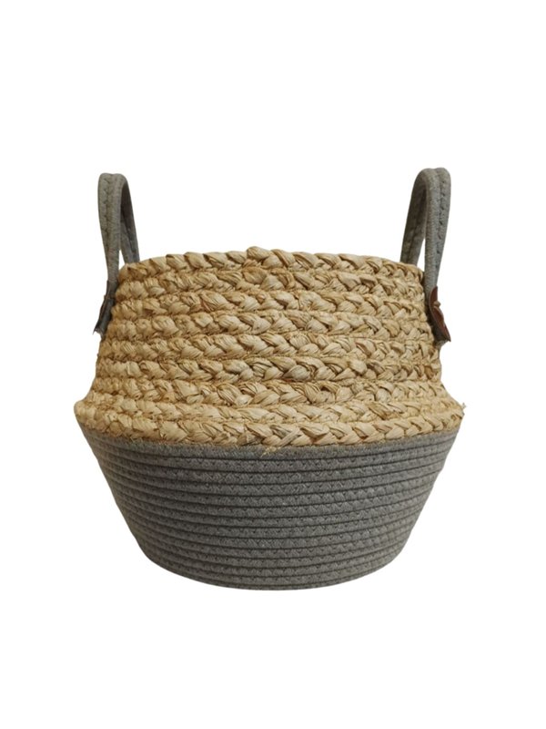 Pots - Straw "Scandinavian Design" - (Straw & Grey)