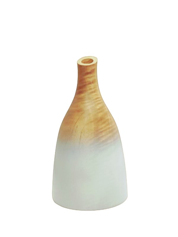 Wooden Short Vase No.3 (Wooden/ White Color)