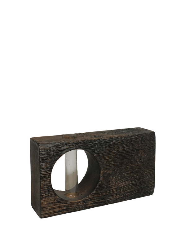 Wooden Vase Design 2 - Black (Teak Wood)