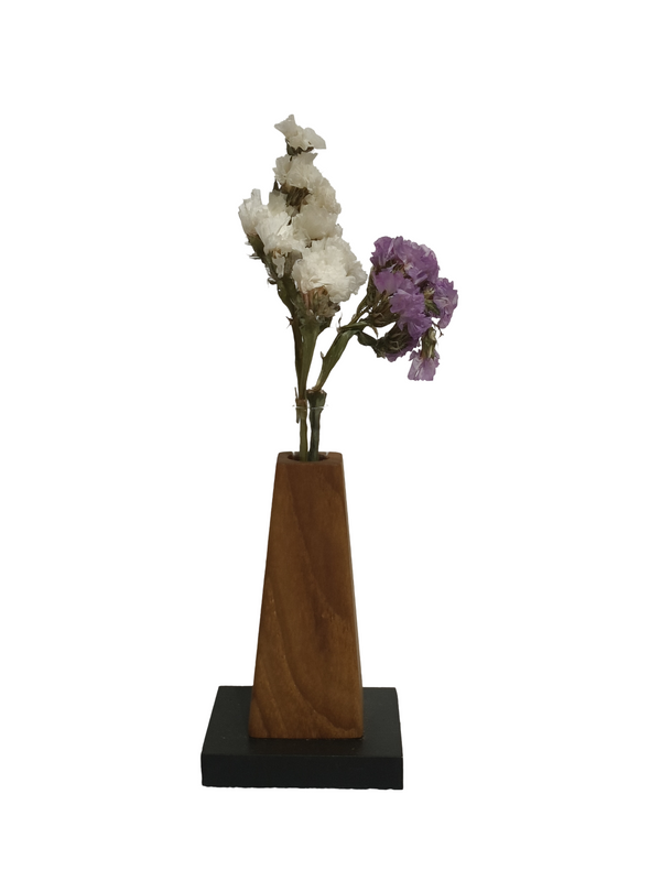 Mini Flower Vase Decor Design 2 - Teak (Teak Wood)