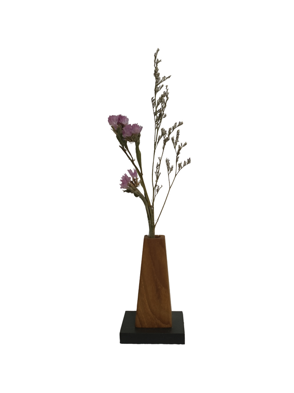 Mini Flower Vase Decor Design 2 - Teak (Teak Wood)