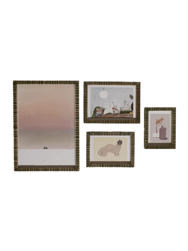 Wall Decor Photo Frames Set - Dark Green (Teak Wood)
