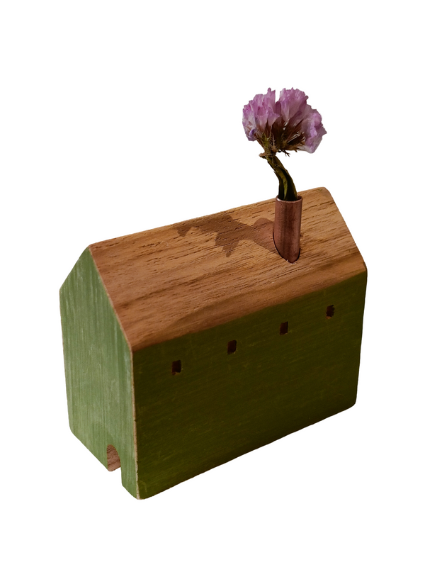 Mini House Decor Design 1 - Green (Teak Wood)