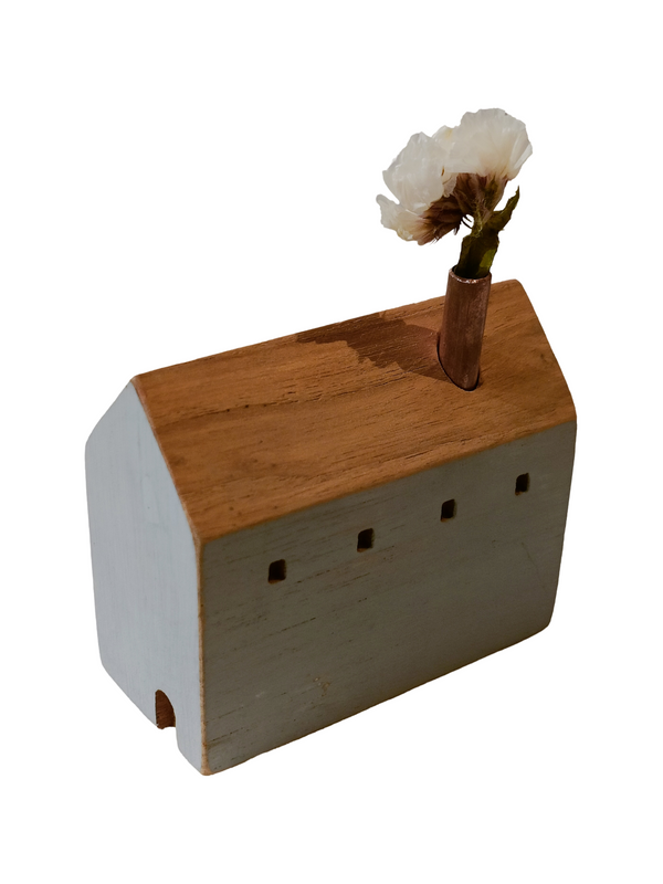 Mini House Decor Design 1 - Grey (Teak Wood)