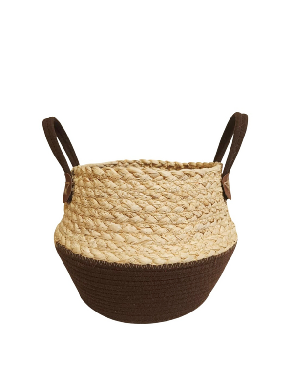 Pots - Straw "Scandinavian Design" - (Straw & Brown)