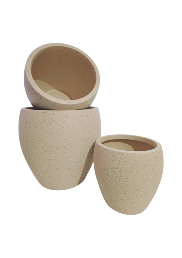 Oval-Shaped Terrazzo Pots