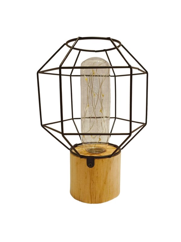 Rustic Table Lamp No.6 (Wooden/ Black)