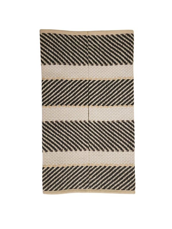Artistic Tissue Box Cover No.3 (Black Patterns/ White Stripes)