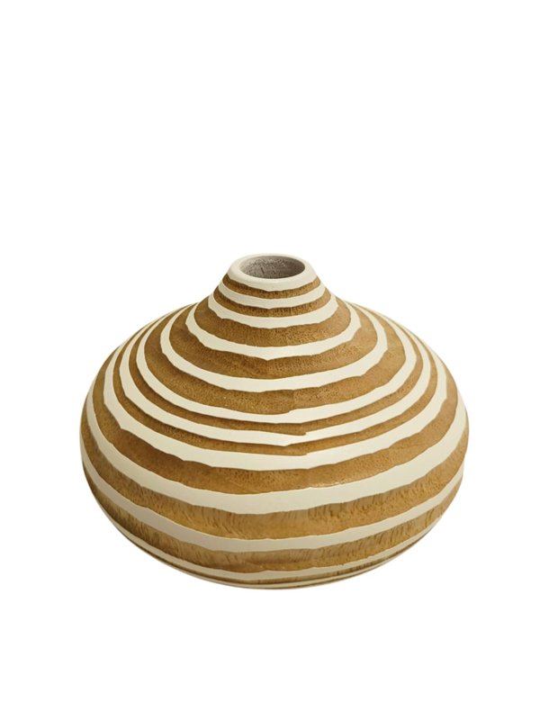 Table Decor No.2 Mango Wood (Wooden/ White Circles)