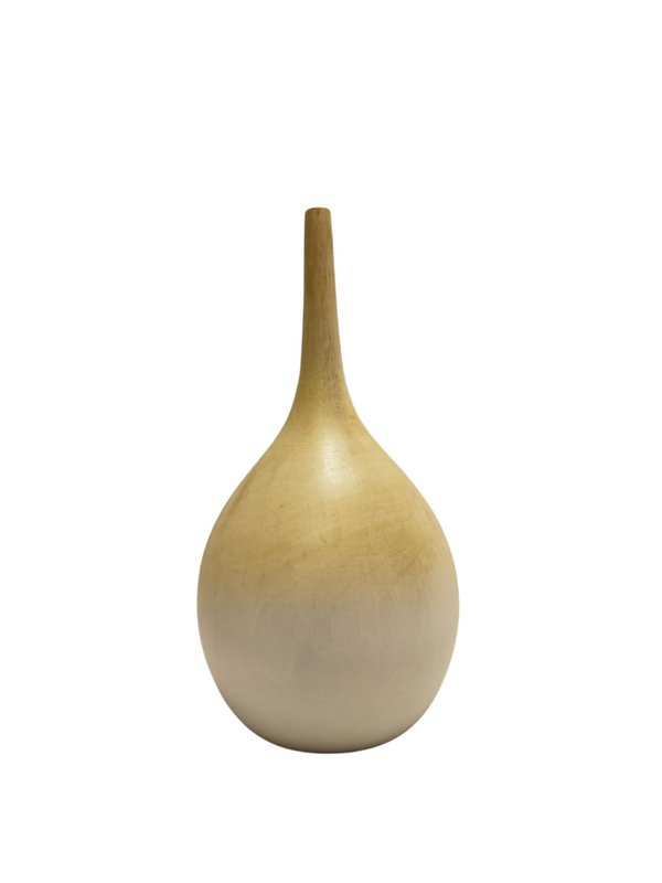 Wooden Short Vase No.5 Pear Shape (Wooden/ White Color)