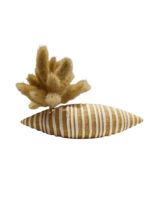Table Decor No.4 Mango Wood (Wooden/ White Stripes)